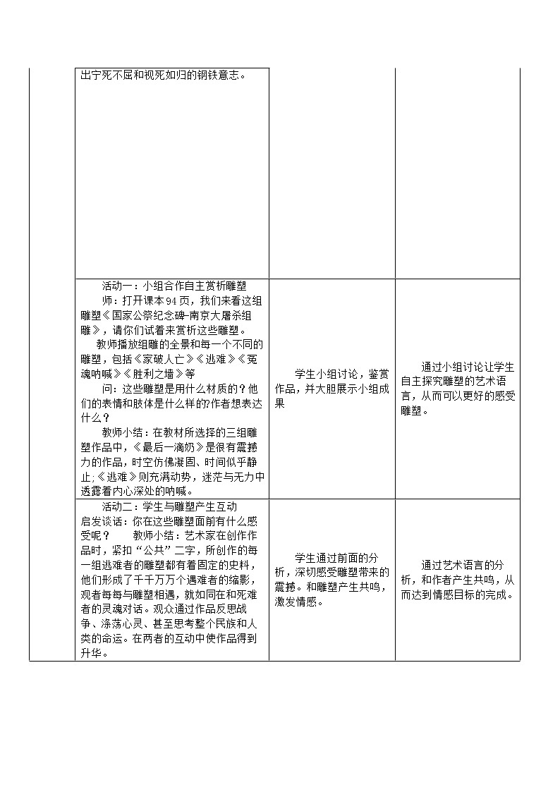 高中 高一 美术《场域与对话 公共空间里的雕塑》教案03