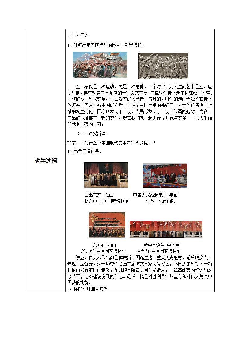 人美版高中美术鉴赏 主题二 时代与变革——为人生而艺术 教案+课件02