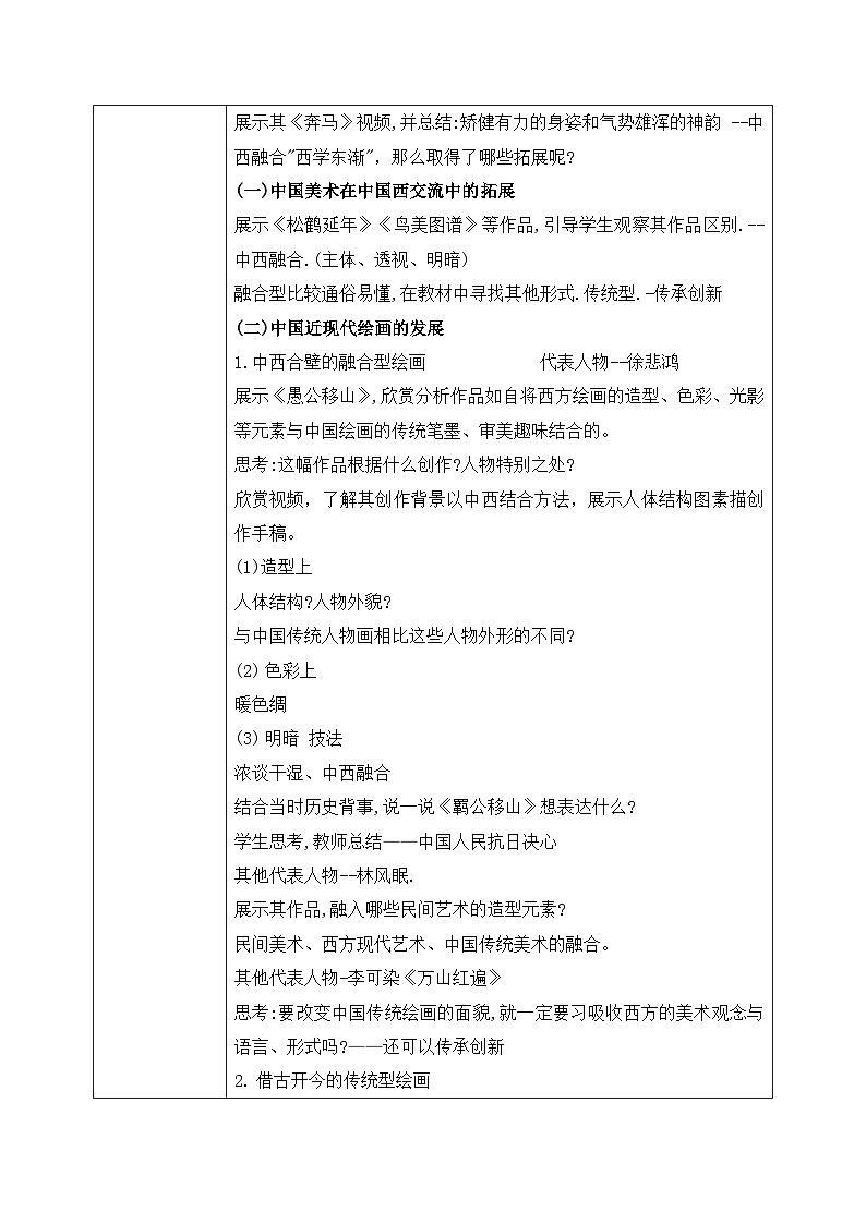 6.1+交流与传承—东西文化碰撞中的艺术嬗变+教学设计高一上学期美术人美版（2019）美术鉴赏第2页