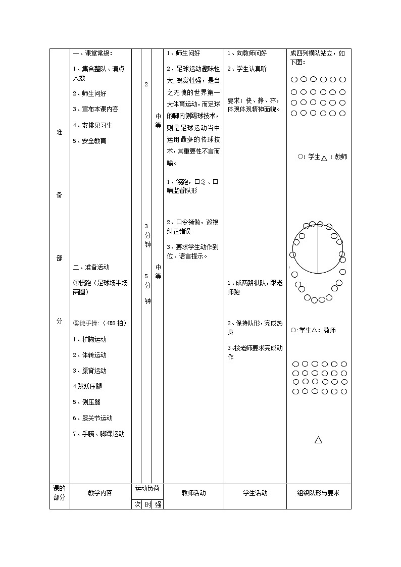 高中体育与健康人教版全一册《足球脚内侧踢球》教学设计02
