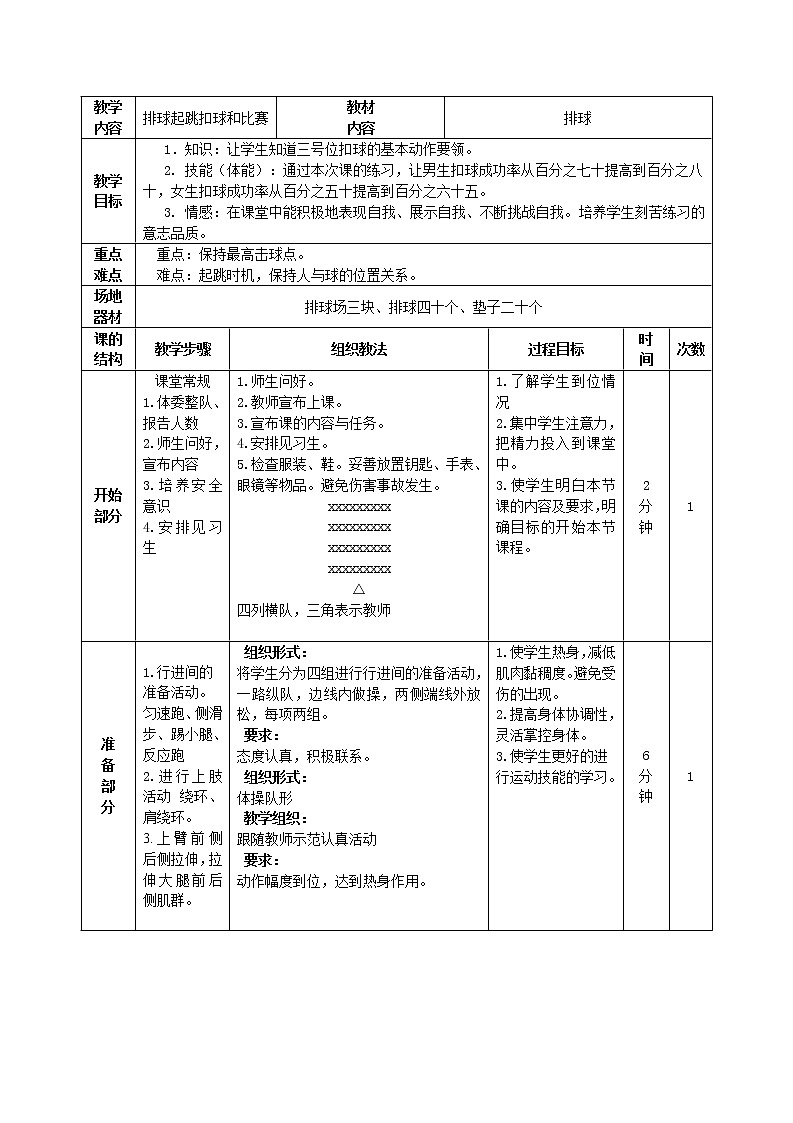 排球三号位扣球 教学设计-2021-2022学年高中体育与健康人教版必修第一册第3页