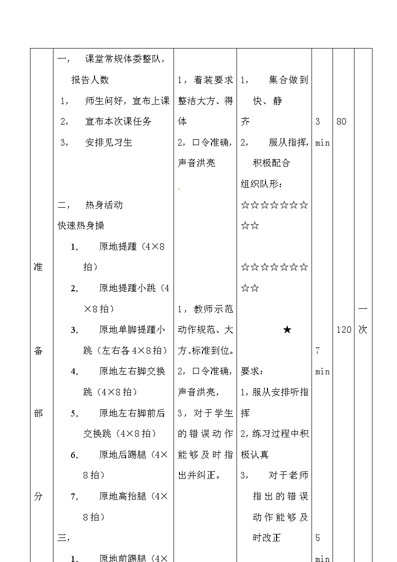 高二体育《障碍跑》教案 新人教版02