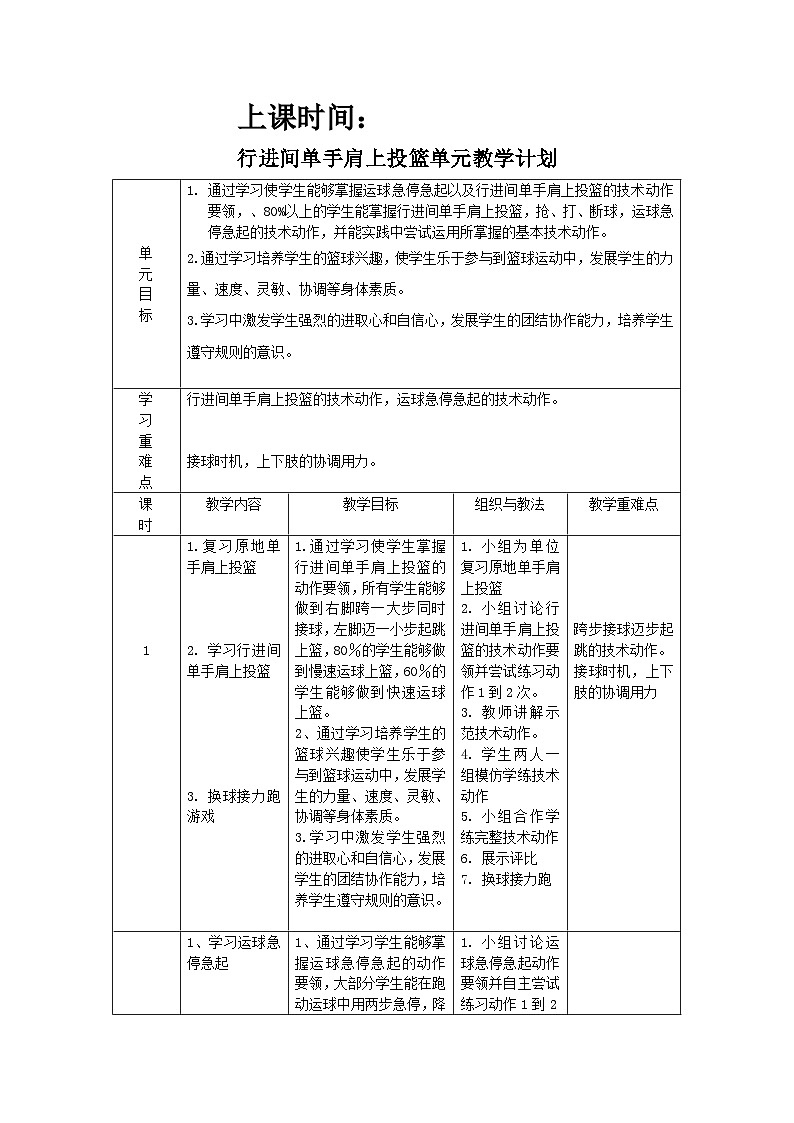 人教版高中体育与健康 篮球教案第2页