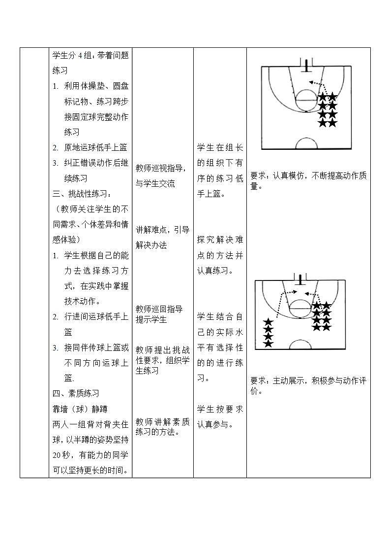 高中体育与健康 人教版 第八章第二节篮球----篮球行进间低手上篮  教学设计第3页