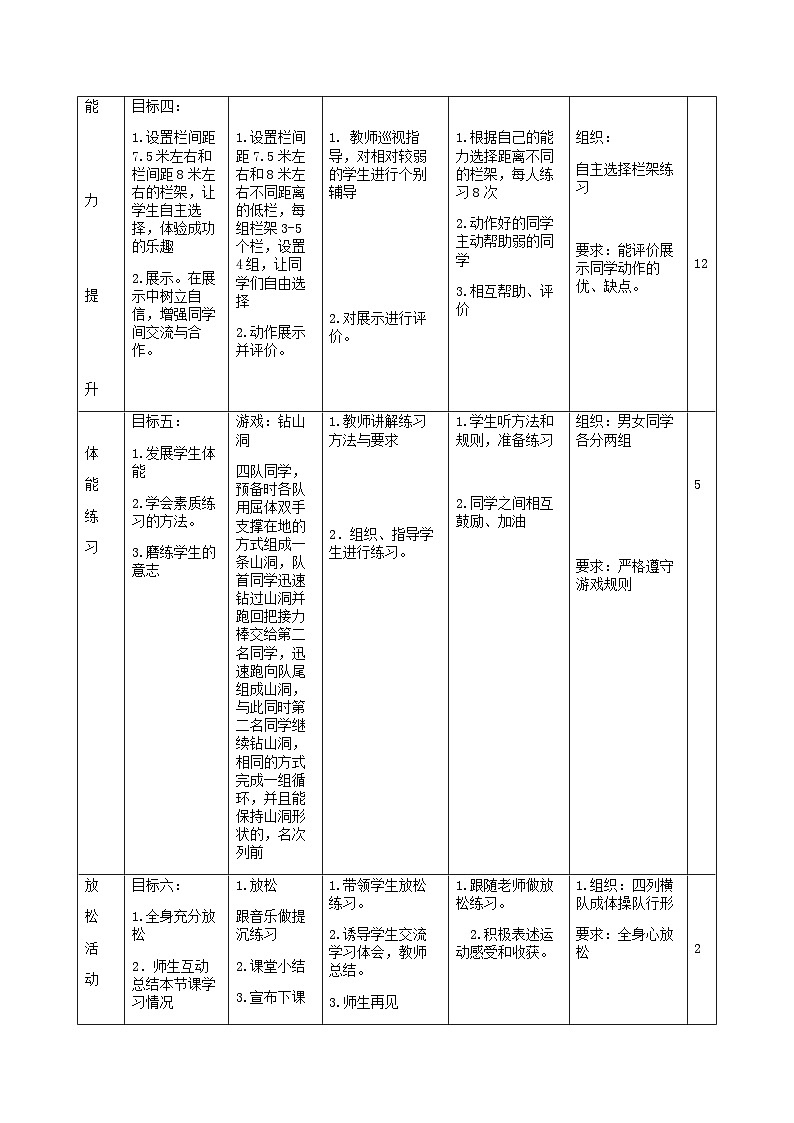 高中体育与健康 人教版全一册 第九章第一节 跑--跨栏跑教案第3页