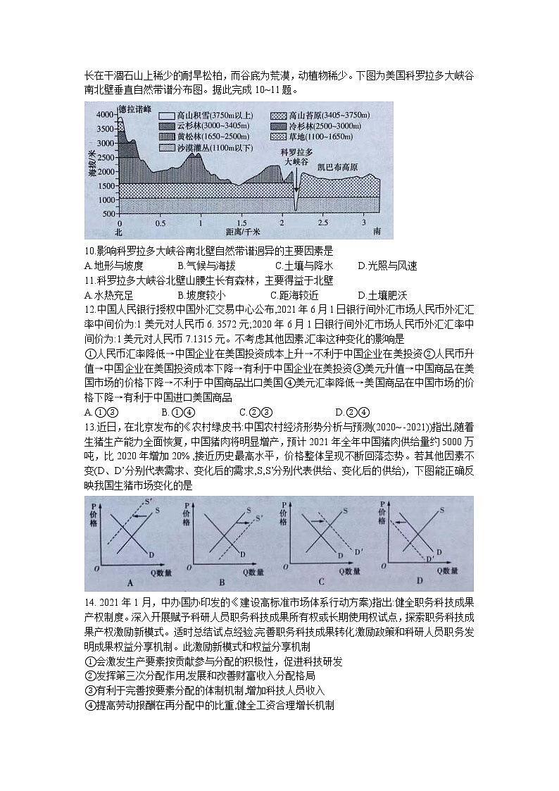 广西名校2021-2022学年高三上学期月考一（入学摸底考试）文综试卷（Word版）第3页