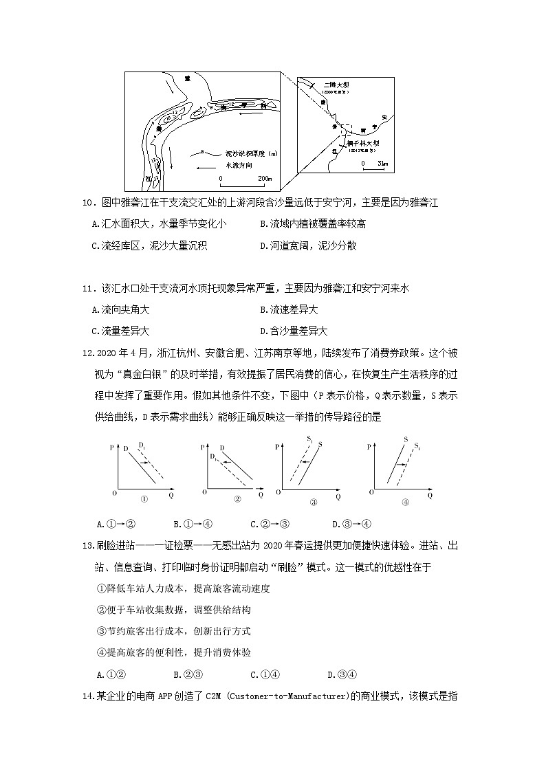 山西省太原市2020届高三第二次模拟考试（6月）文科综合试卷03