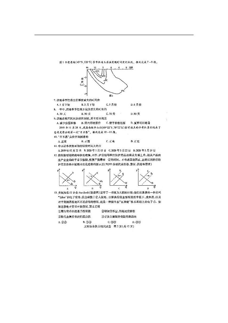 内蒙古包头市2020届高三（第一次模拟考试）文科综合试卷（PDF版）02