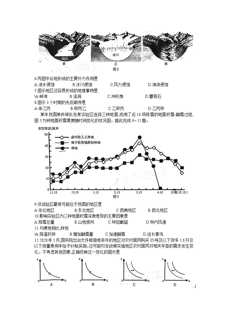 四川省泸州市2021届高三下学期第二次教学质量诊断性考试文综试题 Word版含答案02