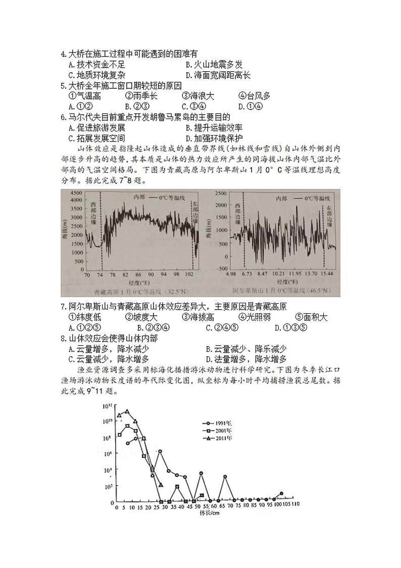 安徽省马鞍山市2021届高三下学期第二次教学质量监测（二模）文科综合试题含答案02