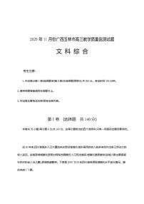 广西玉林市2021届高三上学期教学质量监测文综试题含答案