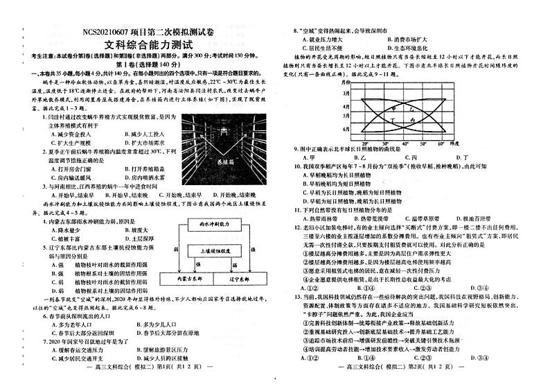 江西省南昌市2021届高三下学期4月第二次模拟考试文综试卷含答案01