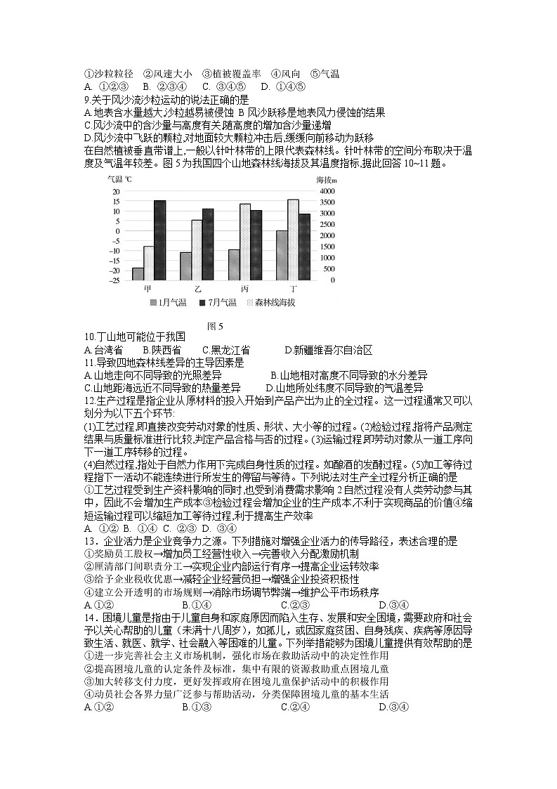 2022届东北三省三校（哈尔滨师大附中、东北师大附中、辽宁省实验中学）高三第二次联合模拟考试文科综合试题含答案03