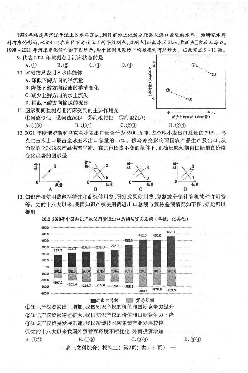 2022南昌高考二模 文综试卷及答案02