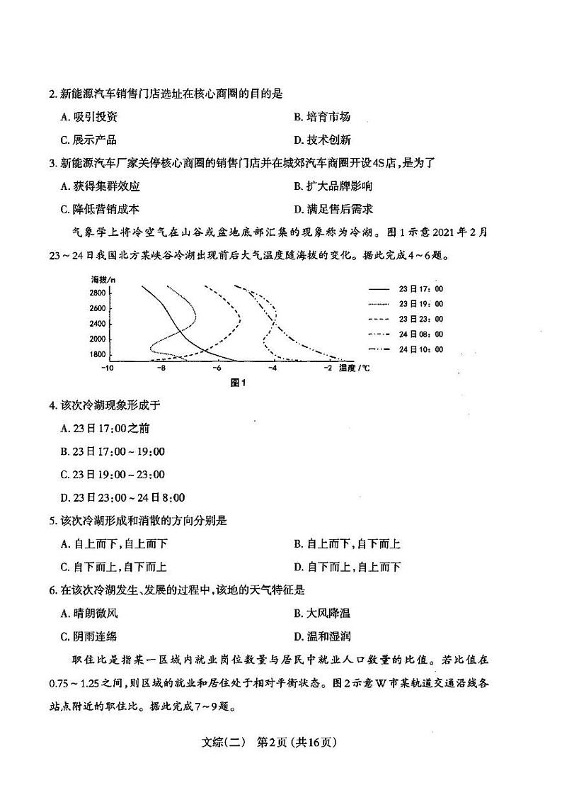 2022年太原市高三年级模拟考试（二）文科综合试题含答案（太原高三二模）02