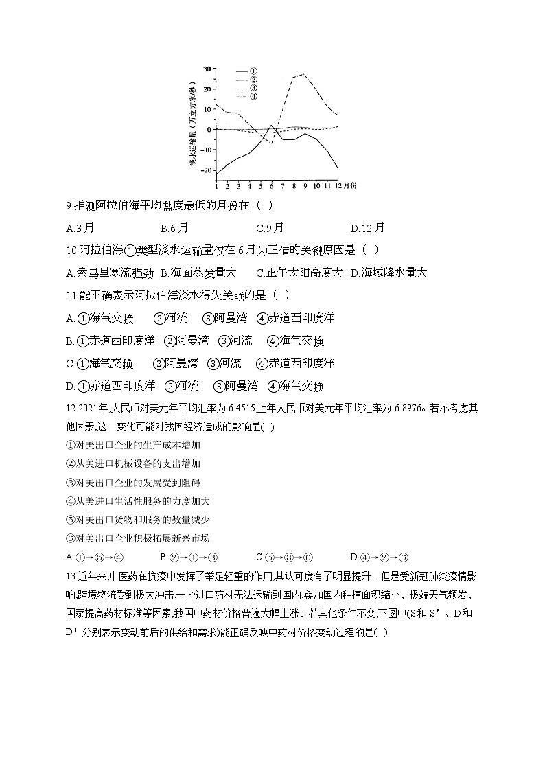 2022届高考文科综合考前冲刺卷 全国甲卷03