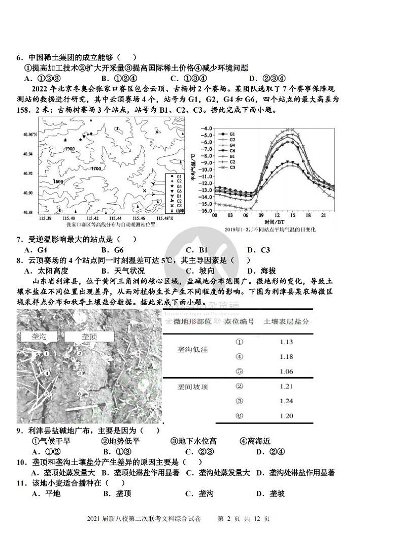 2022江西省新八校高三第二次联考 文综试卷（含答案）02