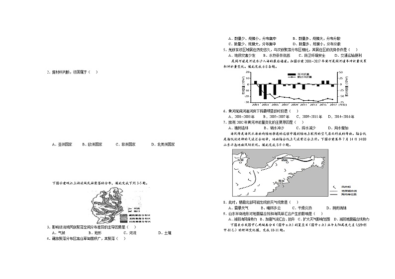 2022届江西省鹰潭市高三第二次模拟考试文综试题及答案02