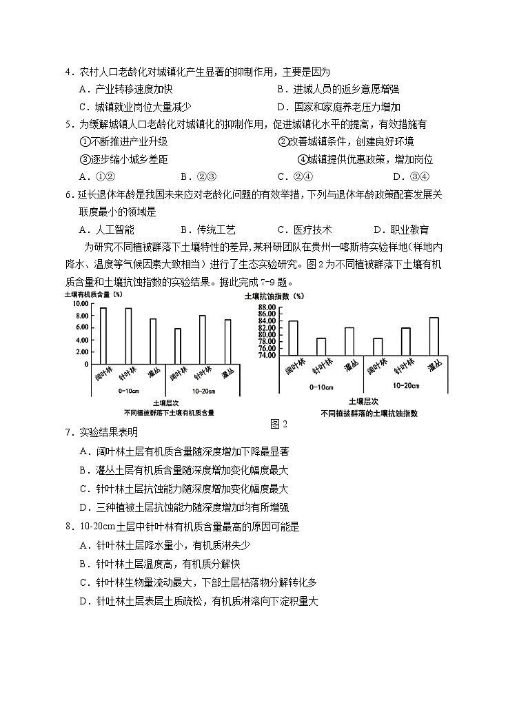 2021届宁夏银川一中高三下学期三模文综试题含答案02