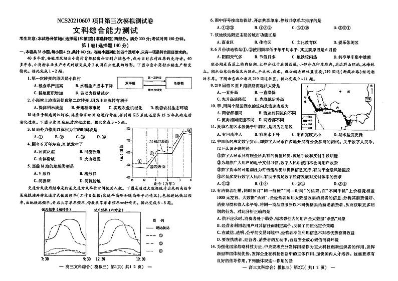2021江西省南昌市高三三模文综试卷及答案01