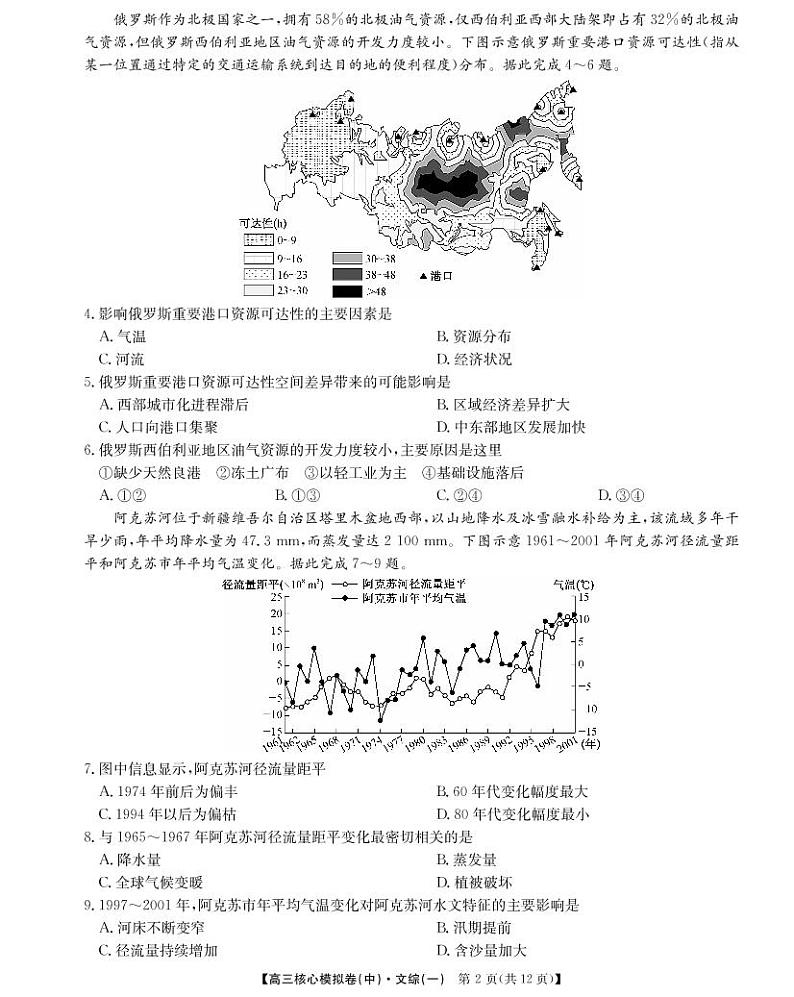 2022届江西省南昌市高三下学期核心模拟卷（中）文科综合试卷PDF版含答案02