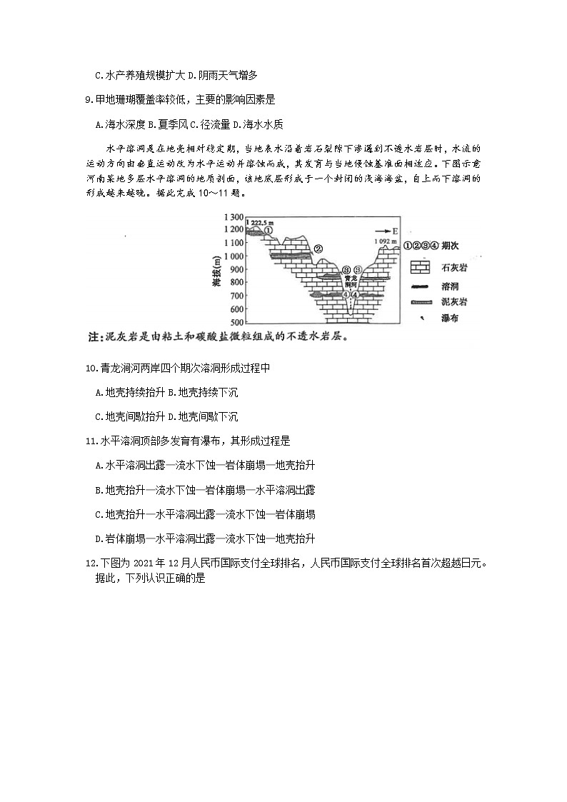 2022晋城高三下学期第二次模拟考试文综无答案第3页