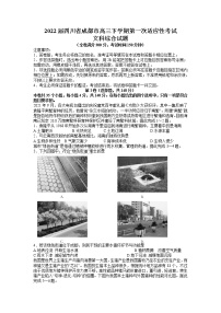 2022届四川省成都市高三下学期第一次适应性考试文科综合试题（Word版）