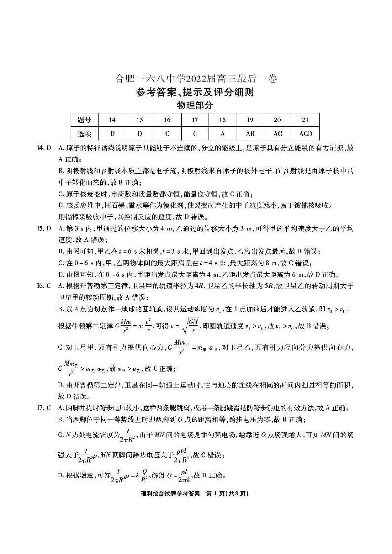 2022合肥168中学最后一卷文综试卷及参考答案01