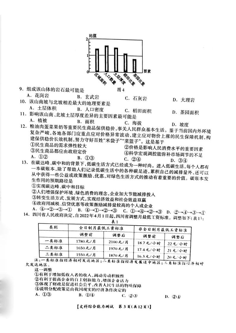 2022届广西桂林、河池、来宾、北海、崇左市高考联合模拟考试（5月）文科综合试卷（PDF版含答案）第3页
