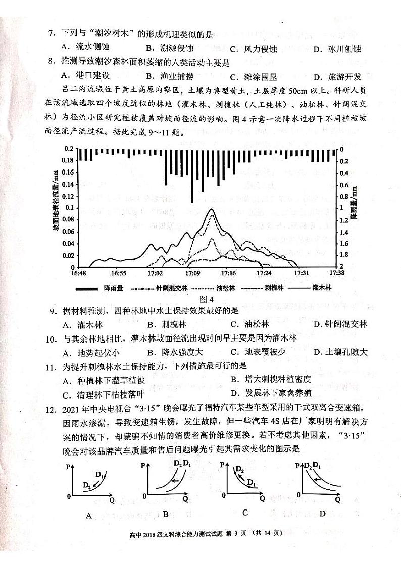 2021成都蓉城名校联盟高三下学期4月第三次联考文科综合试题PDF版含答案03