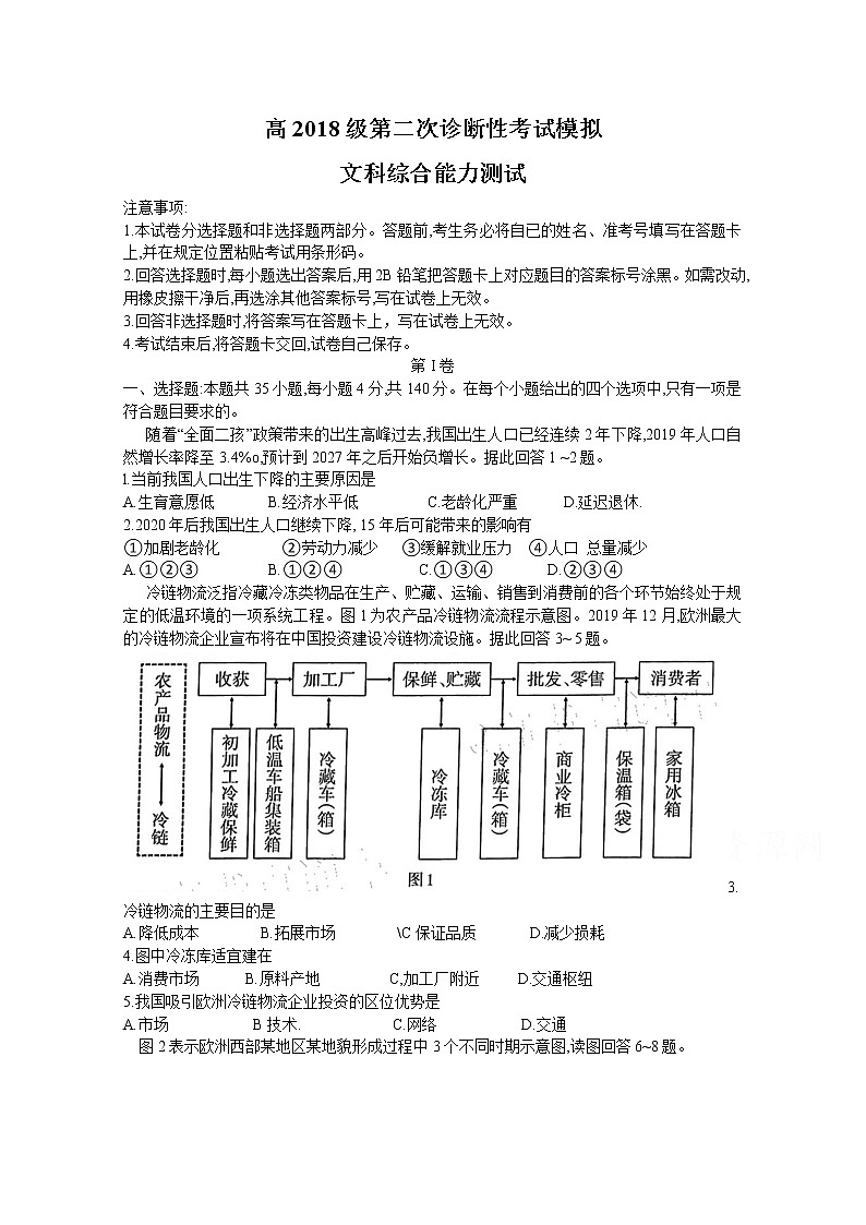 2021遂宁射洪中学高三下学期二诊模拟考试文综试题含答案01