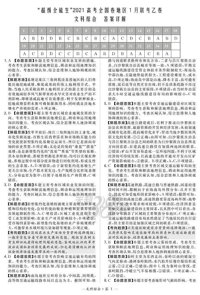 文综解析第1页