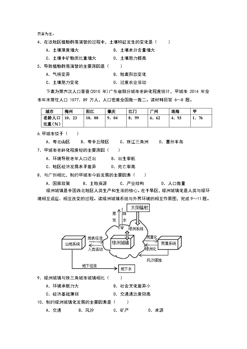 江西省丰城中学、高安二中等六校2021届高三1月联考文科综合试题Word版第2页