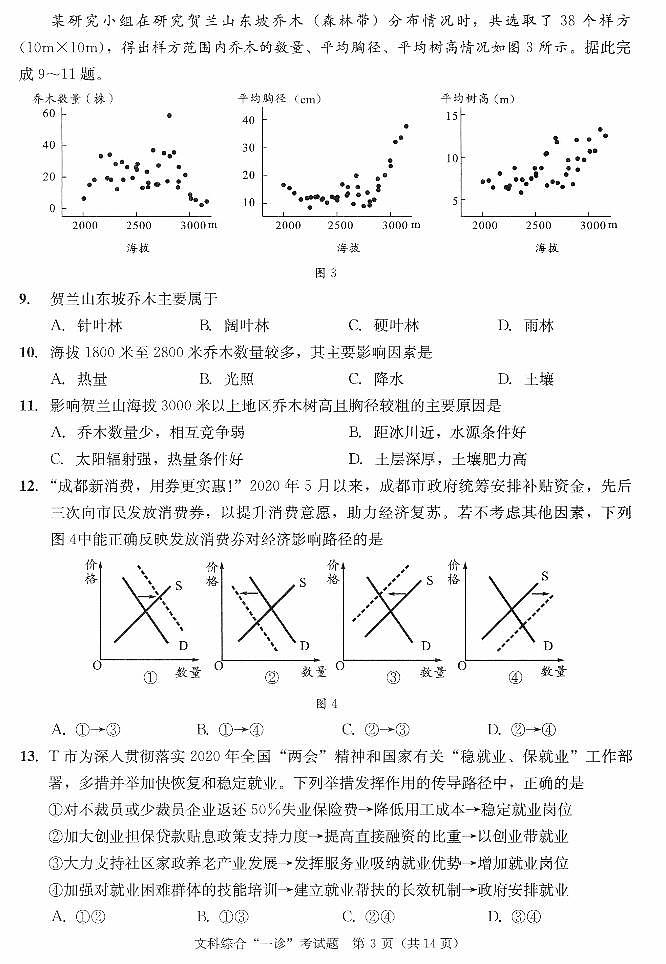 2021成都高三上学期第一次诊断性检测文科综合试题PDF版含答案03