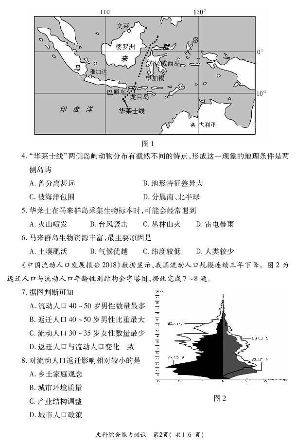 2020巩义高三模拟考试（6月）文科综合试题（可编辑）PDF版含答案第2页