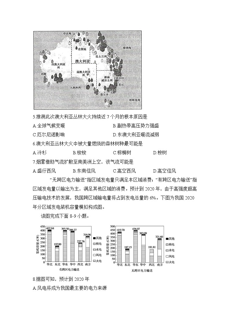 2020定远县重点中学高三6月模拟文科综合试题含答案第3页