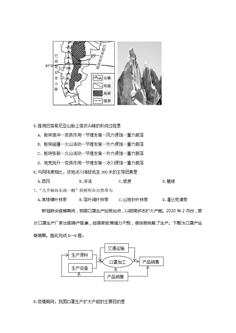 2020宁夏六盘山高级中学高三第四次模拟测试文科综合试题含答案第3页