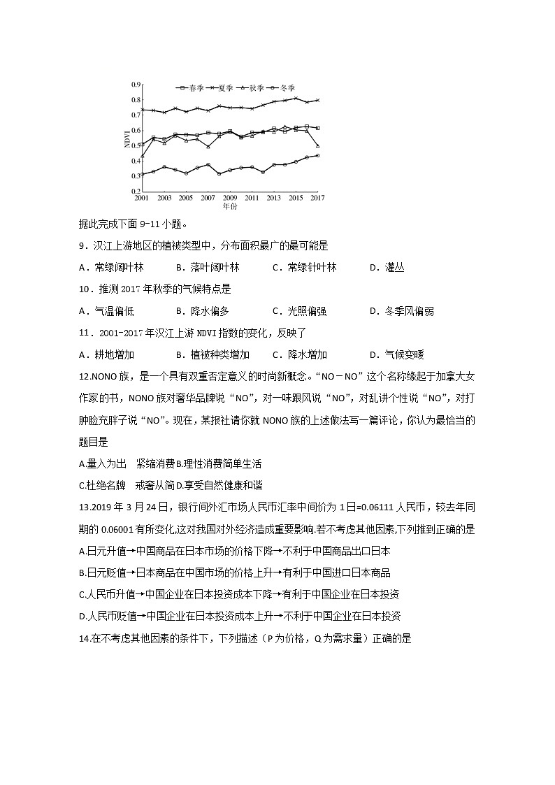 2020四川省棠湖中学高三下学期第四学月考试文科综合试题含答案03