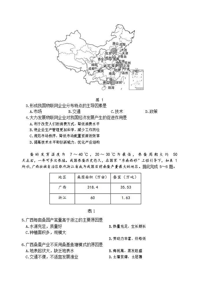 2020大连高三下学期第二次模拟考试文科综合试题含答案03