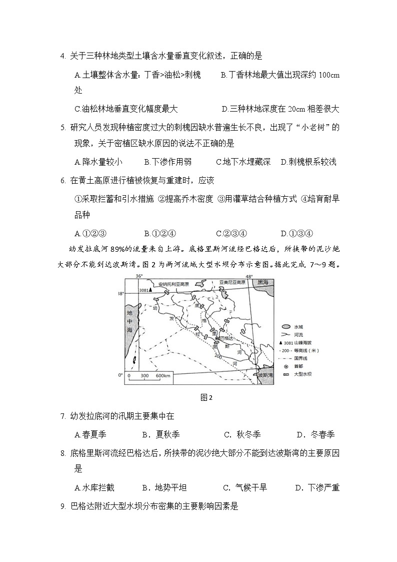 2020西安中学高三第六次模拟考试文科综合试题含答案02