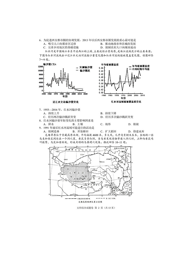 2020湘潭县一中高三5月模拟考文科综合试题扫描版含解析02