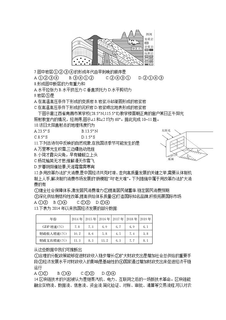 全国大联考2020年高三联考文综试题（001C）Word版含答案第2页