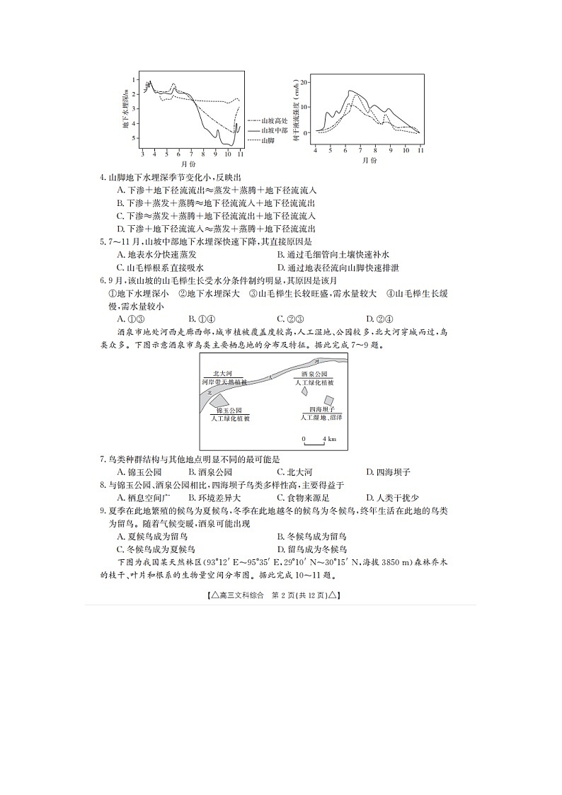 2023届青海省海东市高三上学期12月第一次模拟文综试题02