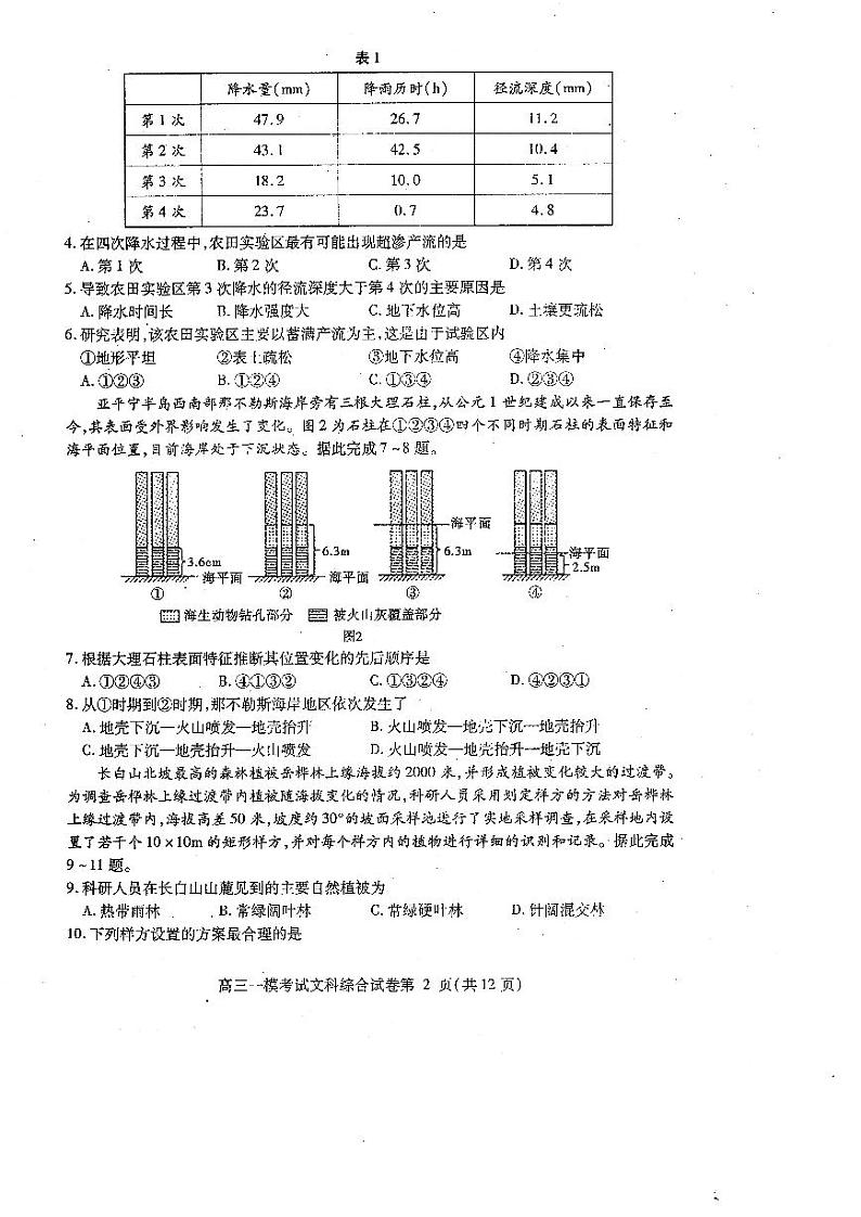 2023届四川省内江市高三上学期第一次模拟考试文综试题第2页