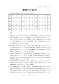 云南师范大学附属中学高三上学期2022-2023学年高考适应性月考卷（六）文综答案