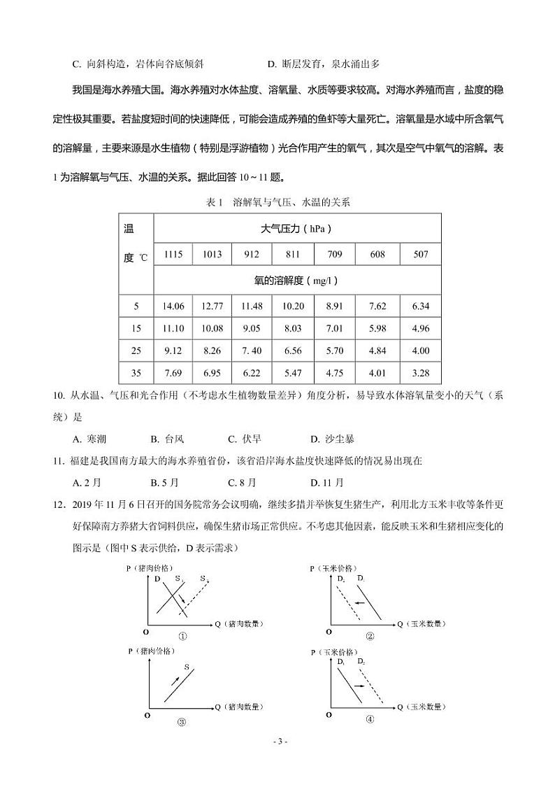 2020届四川省宜宾市高中高三第一次诊断测试文综试题 PDF版03