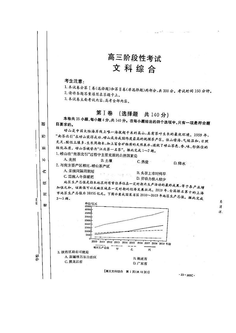 文综试卷第1页