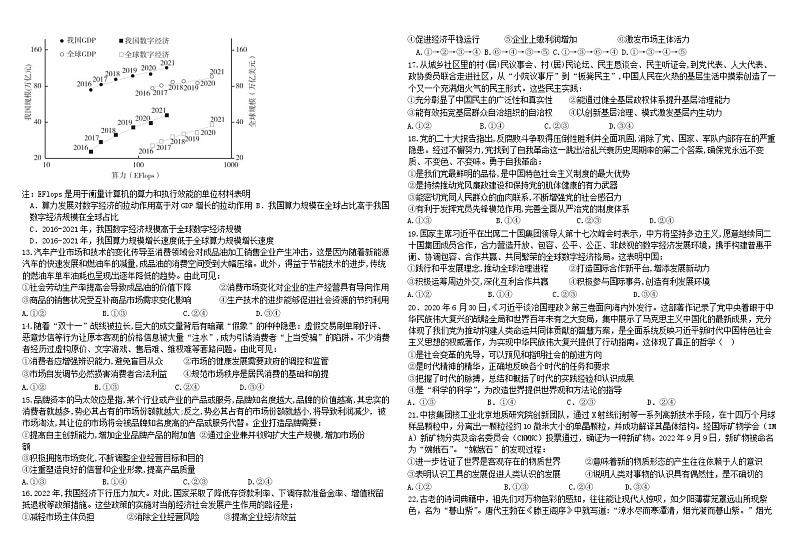 2023届四川省树德中学高三下学期2月开学考试文综含答案02