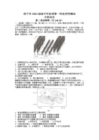 广西南宁市2023届高中毕业班第一次适应性测试文科综合试题及答案