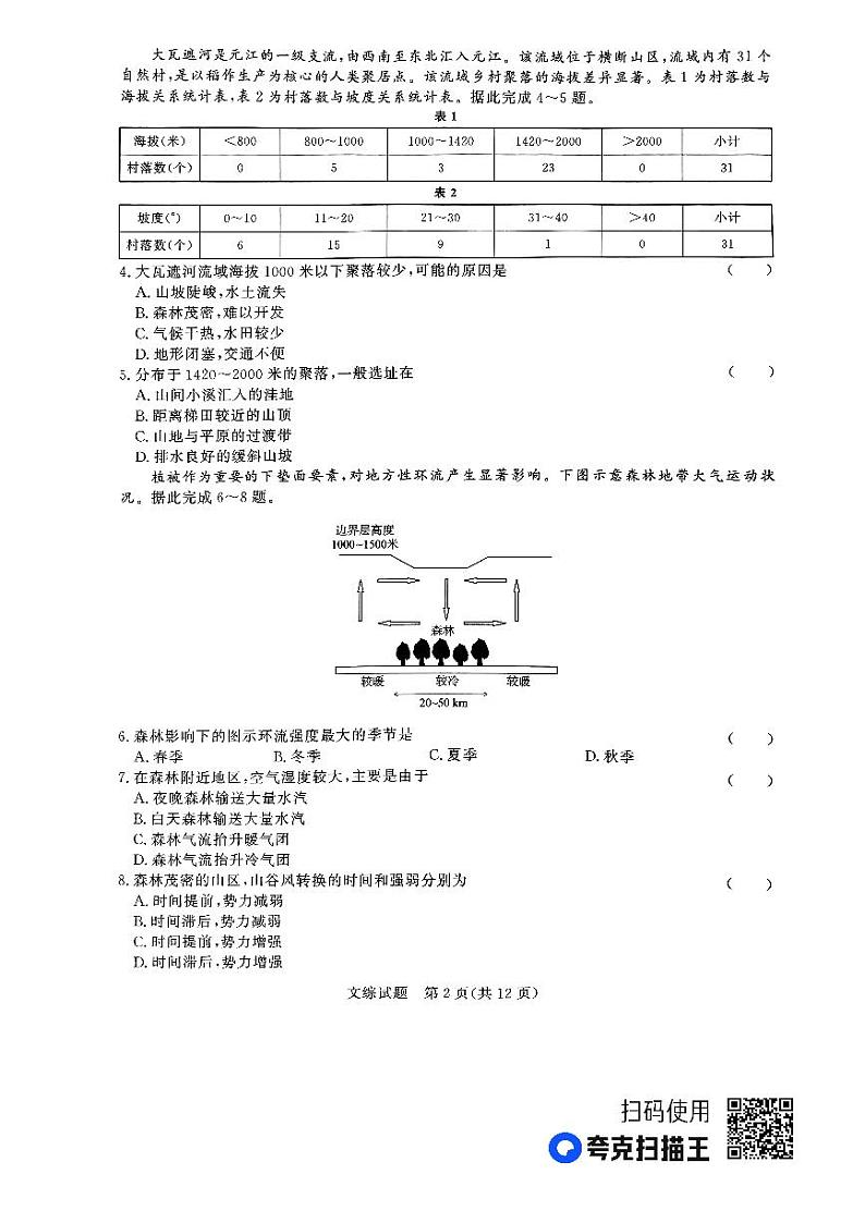 河南省青桐鸣2022-2023学年高三下学期3月大联考文科综合试题02